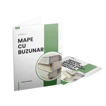 Pachet 10 mape prezentare cu buzunar si suport carte de vizita 300g/mp