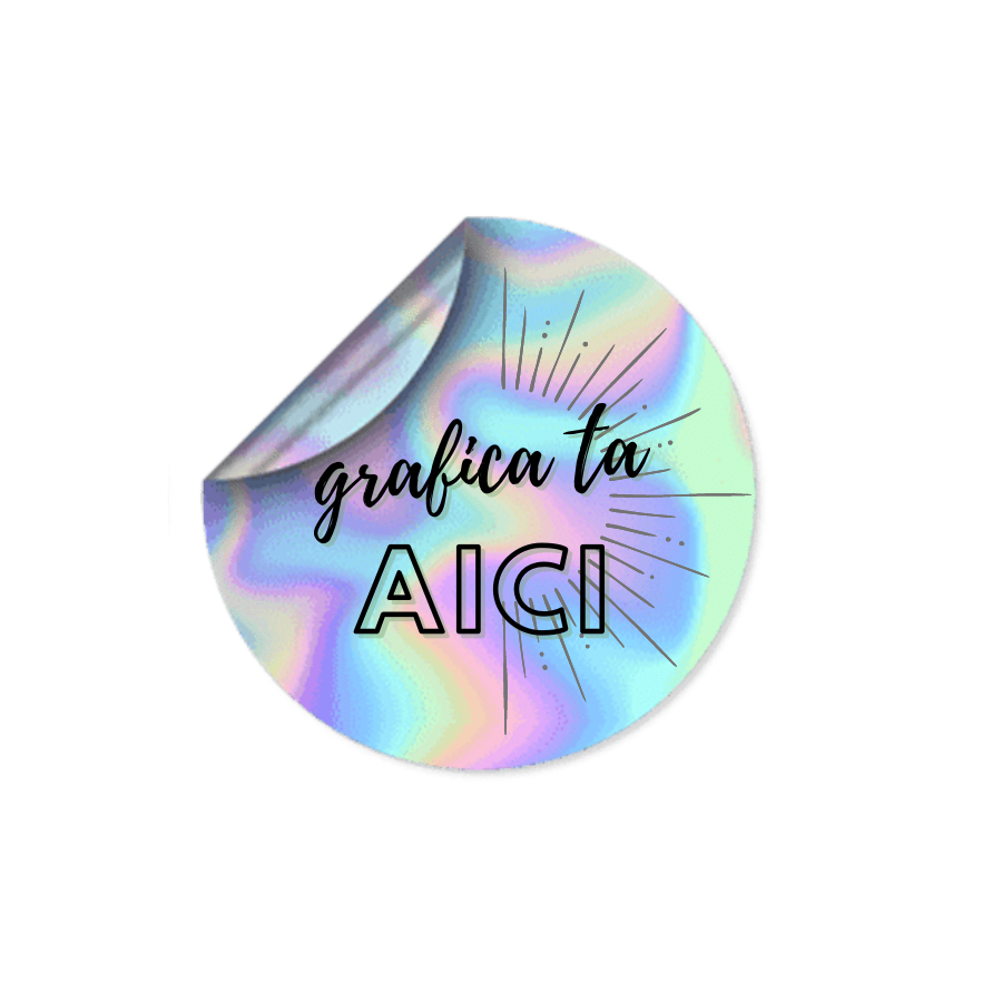 Set 10 stickere holografice personalizate , PVC Premium