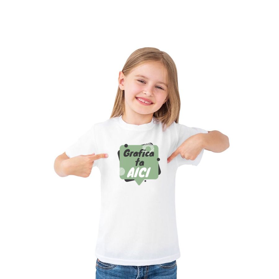 Tricou alb personalizabil Modal unisex pentru copii